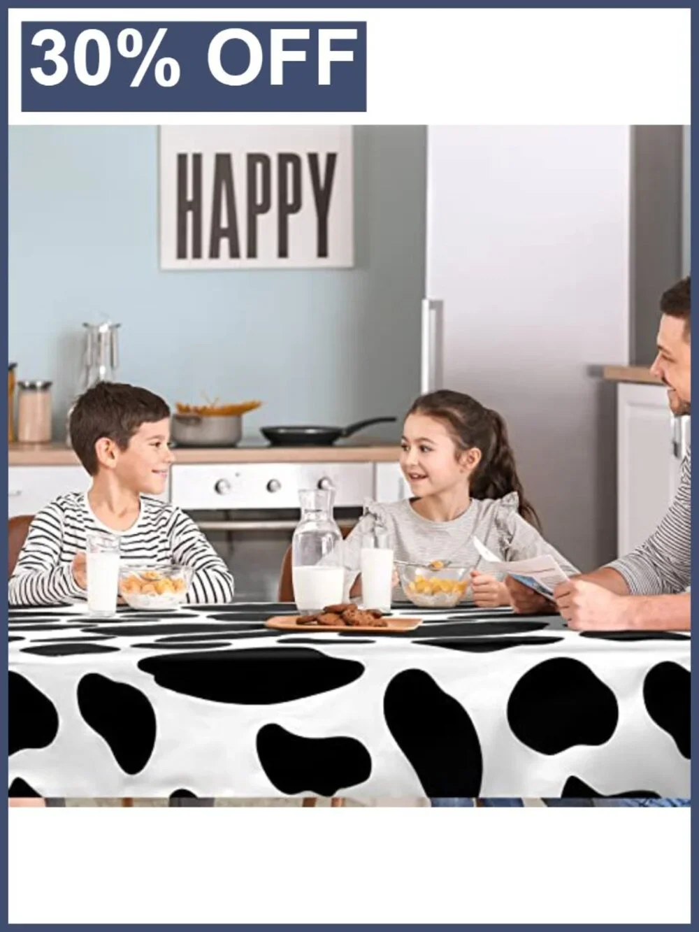 2 Pack Cow Print Plastic Tablecloths 108x54 Farm Animal Party Decor